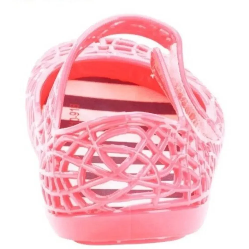 NEW Infant Baby Girls Mary Jane Jelly Sandals Summer Shoes Coral Size 4
